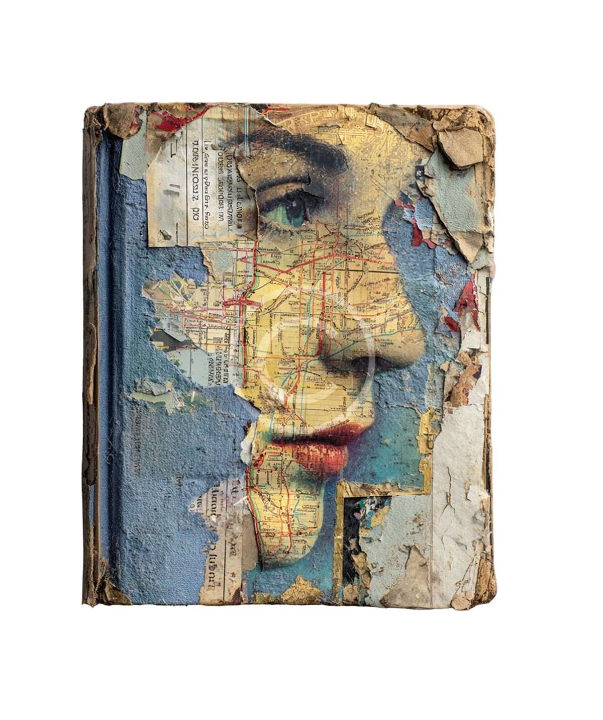 Mixed media portrait art block