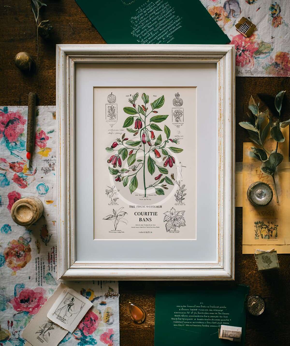 Framed botanical illustration print